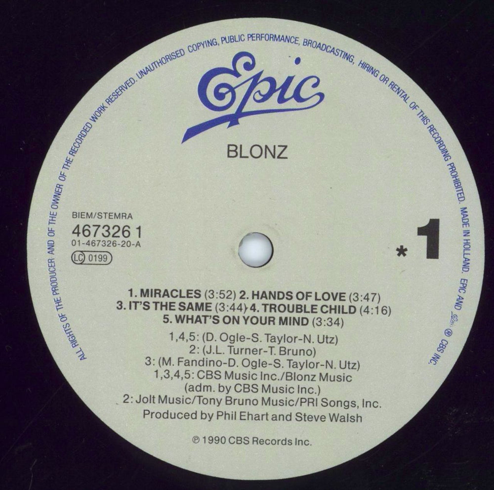 Blonz Blonz Dutch vinyl LP album (LP record) 57YLPBL812850