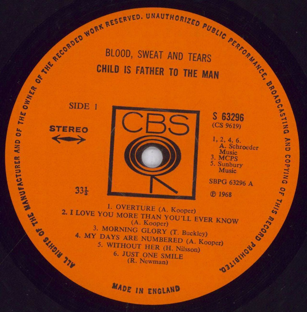 Blood Sweat & Tears Child Is Father To The Man - 2nd - EX UK vinyl LP album (LP record) BS&LPCH848117