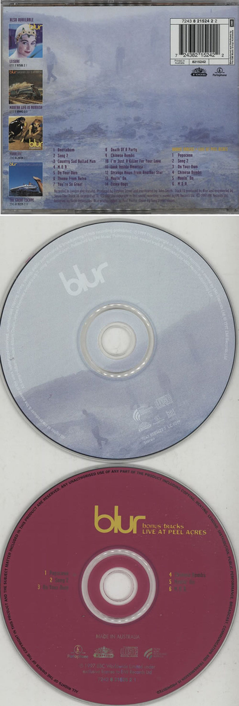 Blur Blur + Bonus Tour Disc Australian 2 CD album set (Double CD) BLR2CBL92939