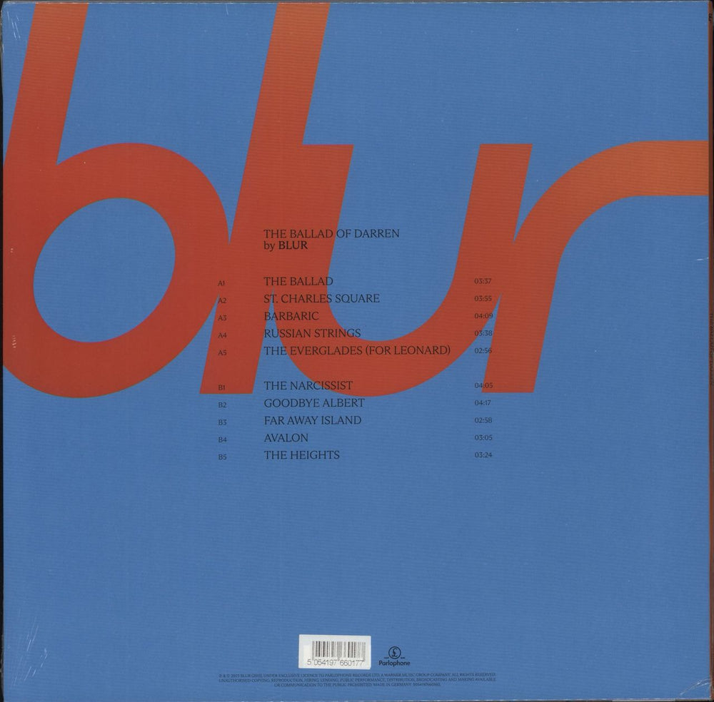 Blur The Ballad Of Darren - Coloured Vinyl - Sealed + Autographed Card & Slipmat UK vinyl LP album (LP record)