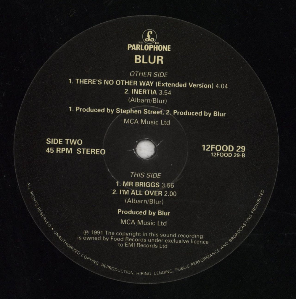 Blur There's No Other Way UK 12" vinyl single (12 inch record / Maxi-single) BLR12TH57236