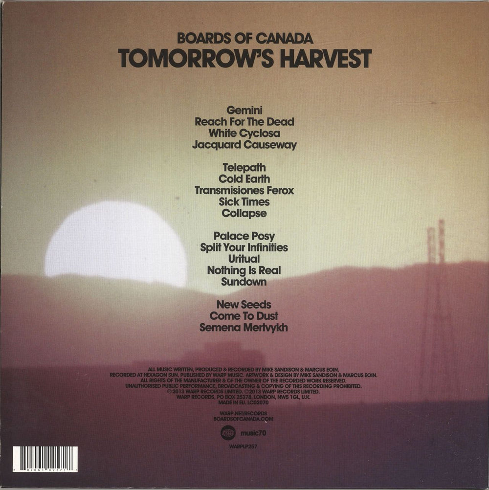 Boards Of Canada Tomorrow's Harvest UK 2-LP vinyl record set (Double LP Album) 801061025717