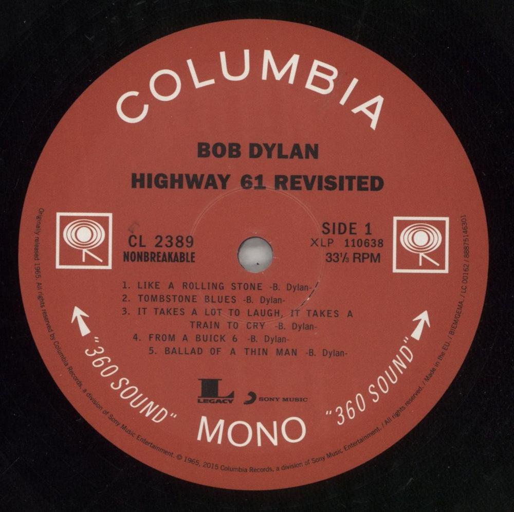 Bob Dylan Highway 61 Revisited - 180gm - EX UK vinyl LP album (LP record) DYLLPHI867175