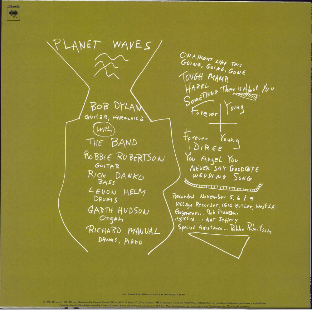 Bob Dylan Planet Waves - 180gm UK vinyl LP album (LP record)