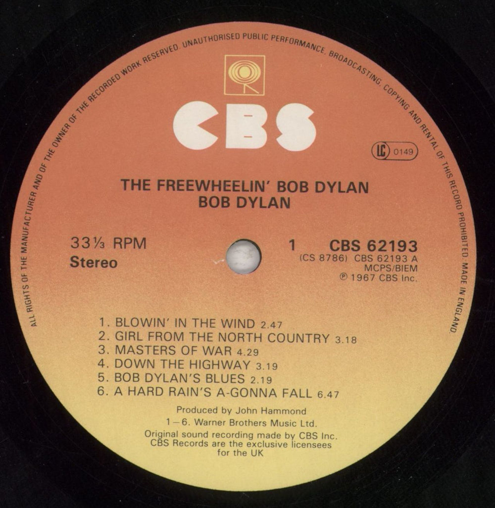 Bob Dylan The Freewheelin' Bob Dylan - graduated orange label UK vinyl LP album (LP record) DYLLPTH512944