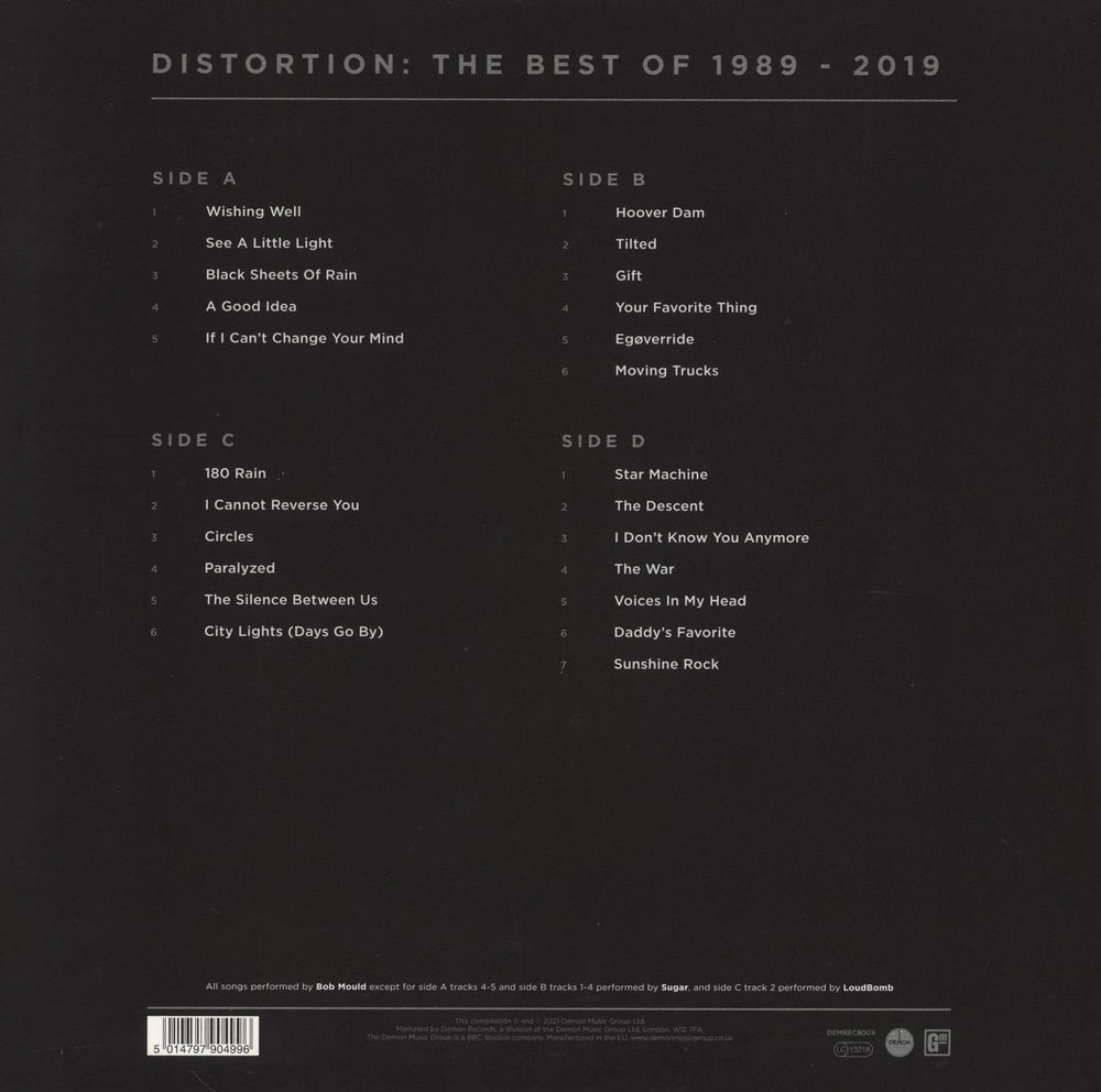Bob Mould Distortion: The Best Of 1989 - 2019 - Clear Vinyl UK 2-LP vinyl record set (Double LP Album) 5014797904996