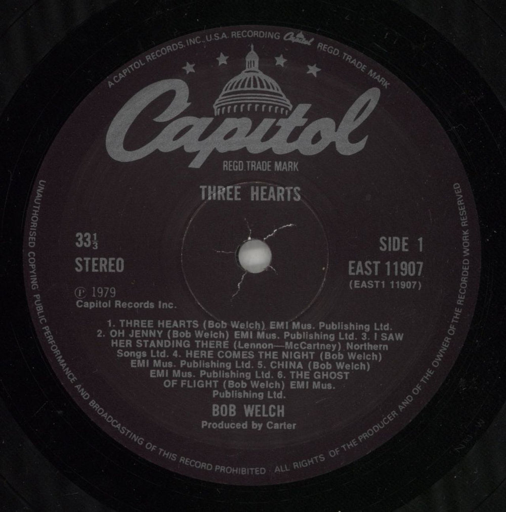 Bob Welch Three Hearts UK vinyl LP album (LP record) BWLLPTH295856