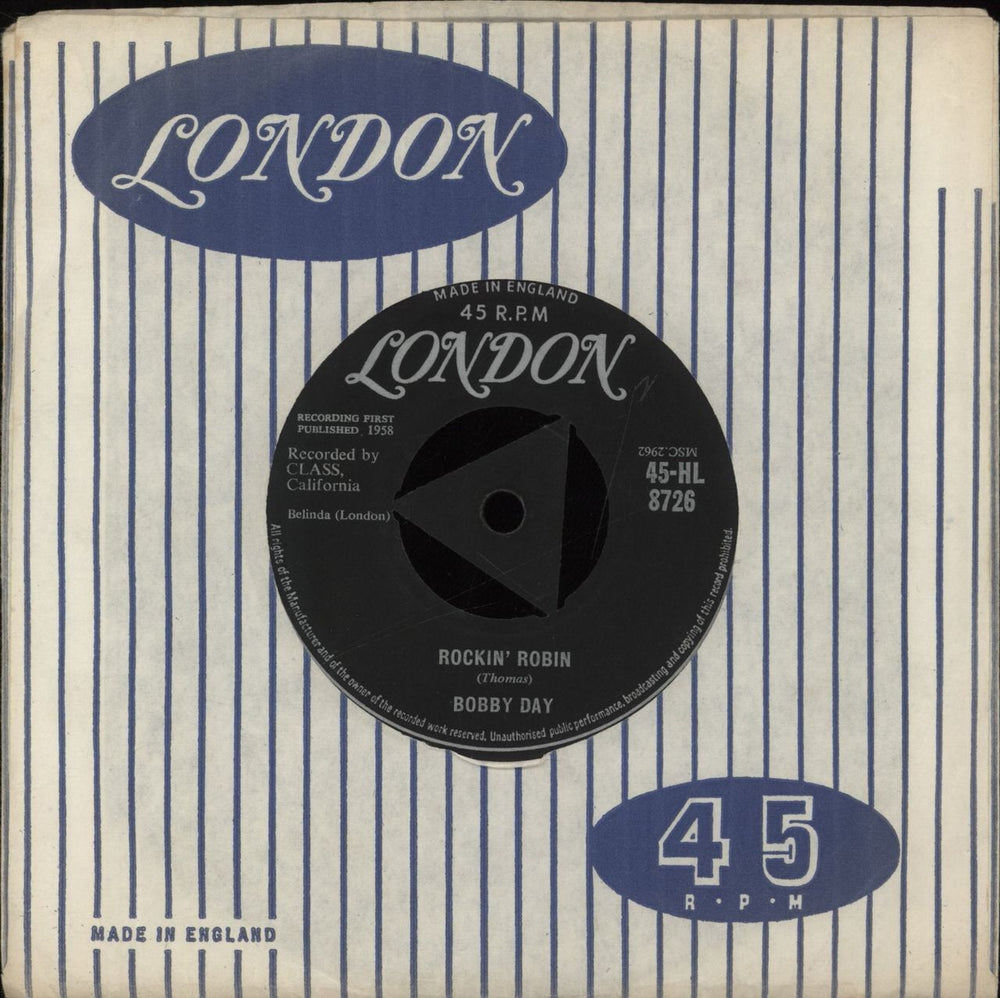 Bobby Day Rockin' Robin UK 7" vinyl single (7 inch record / 45) 45-HL8726