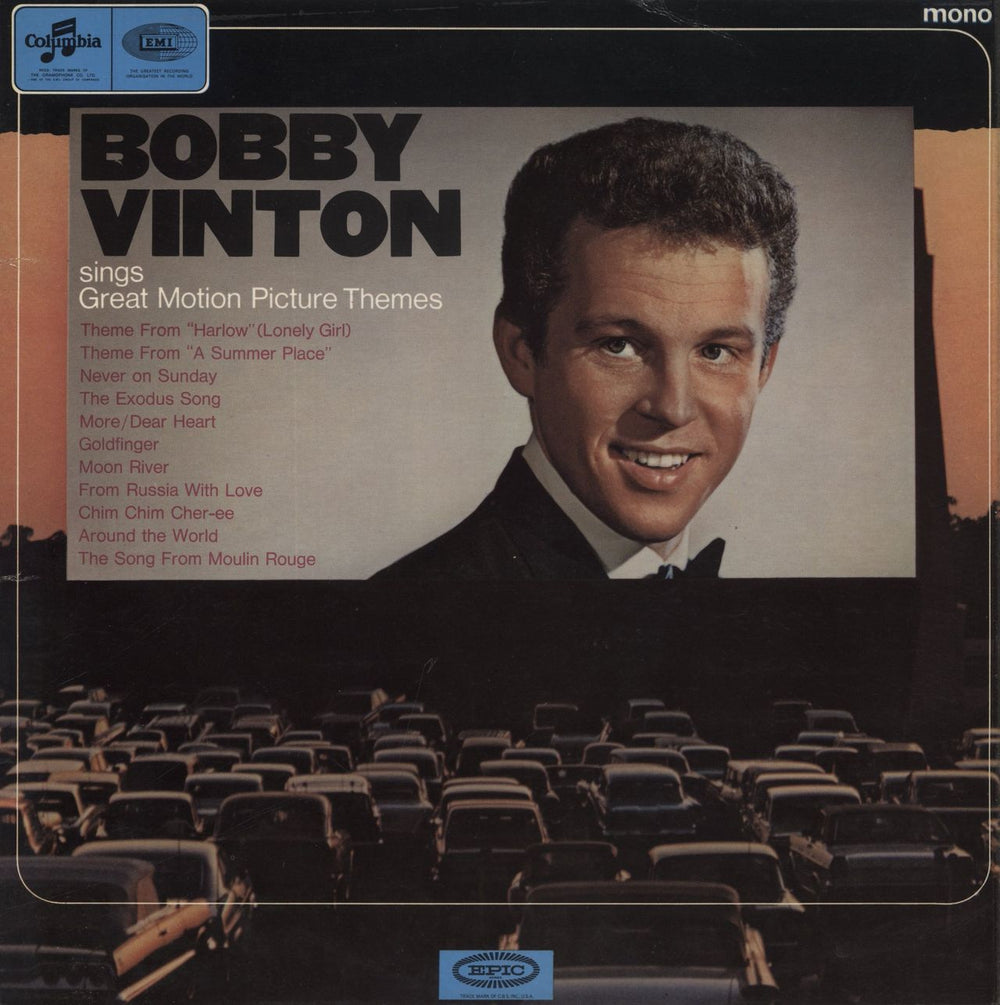 Bobby Vinton Sings Great Motion Picture Themes UK vinyl LP album (LP record) SX6021