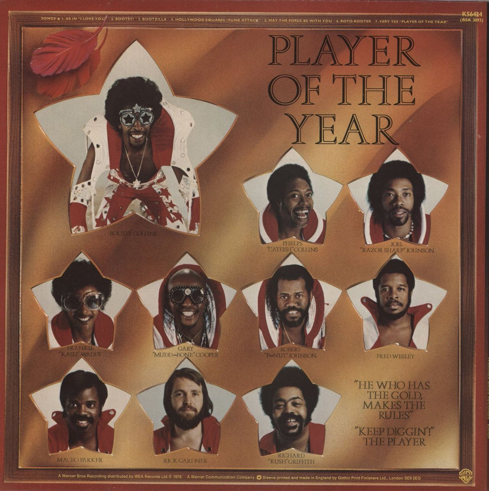 Bootsy's Rubber Band Bootsy? Player Of The Year UK vinyl LP album (LP record)