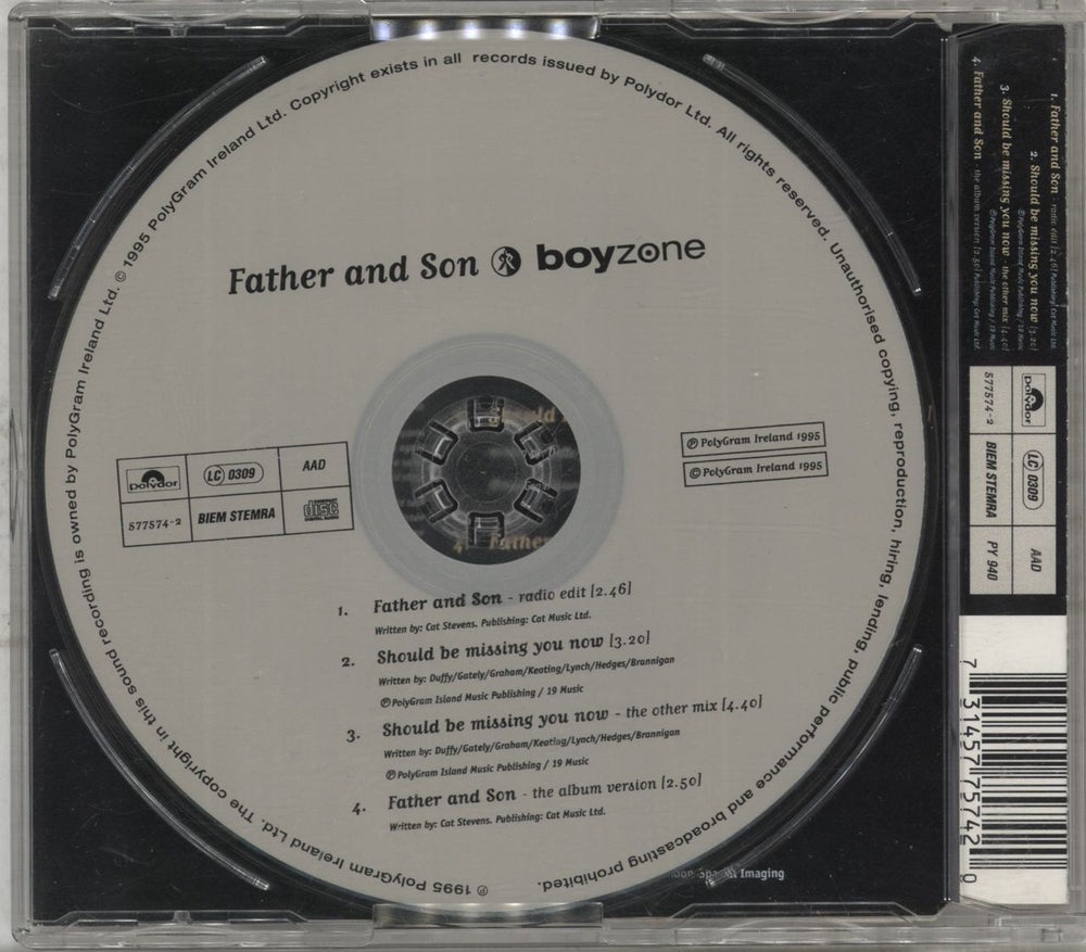 Boyzone Father & Son - Limited Hologram CD UK CD single (CD5 / 5") 731457757420