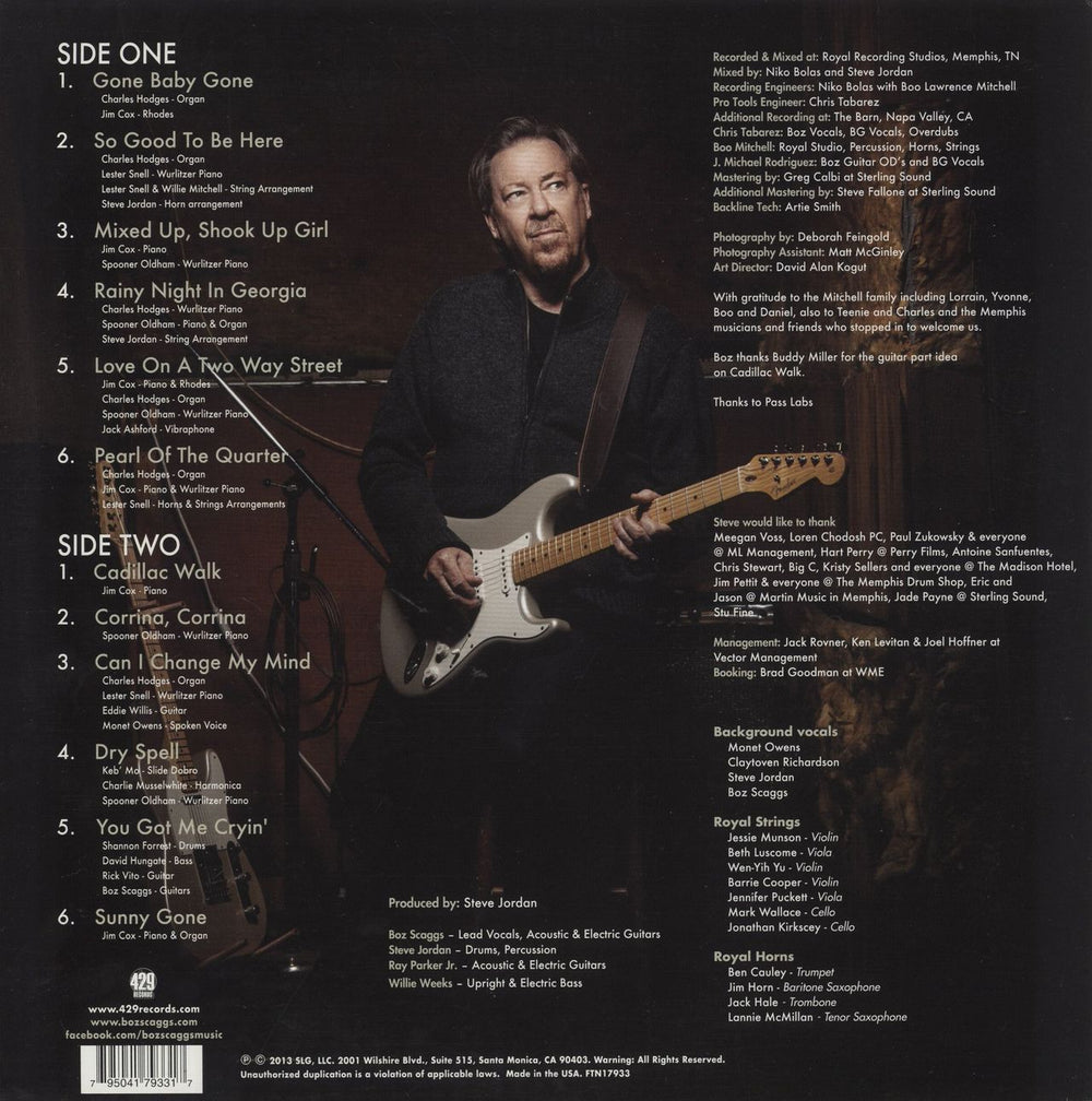 Boz Scaggs Memphis US vinyl LP album (LP record) 795041793317