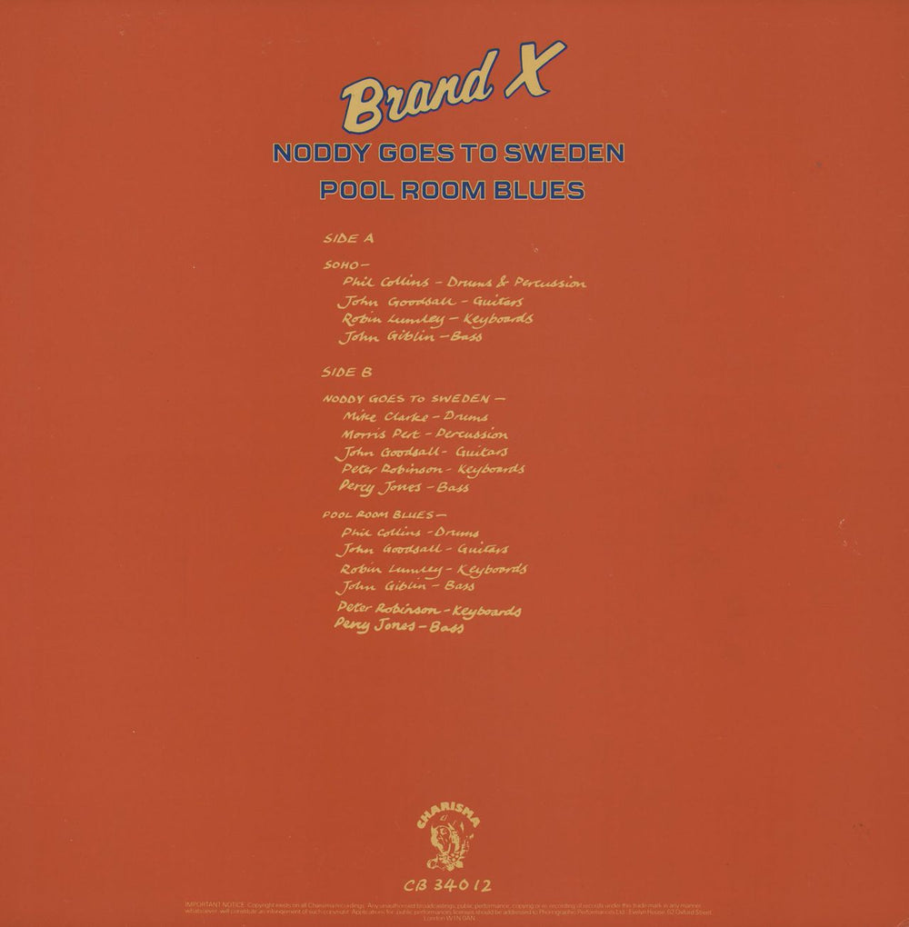 Brand X Soho UK 12" vinyl single (12 inch record / Maxi-single)