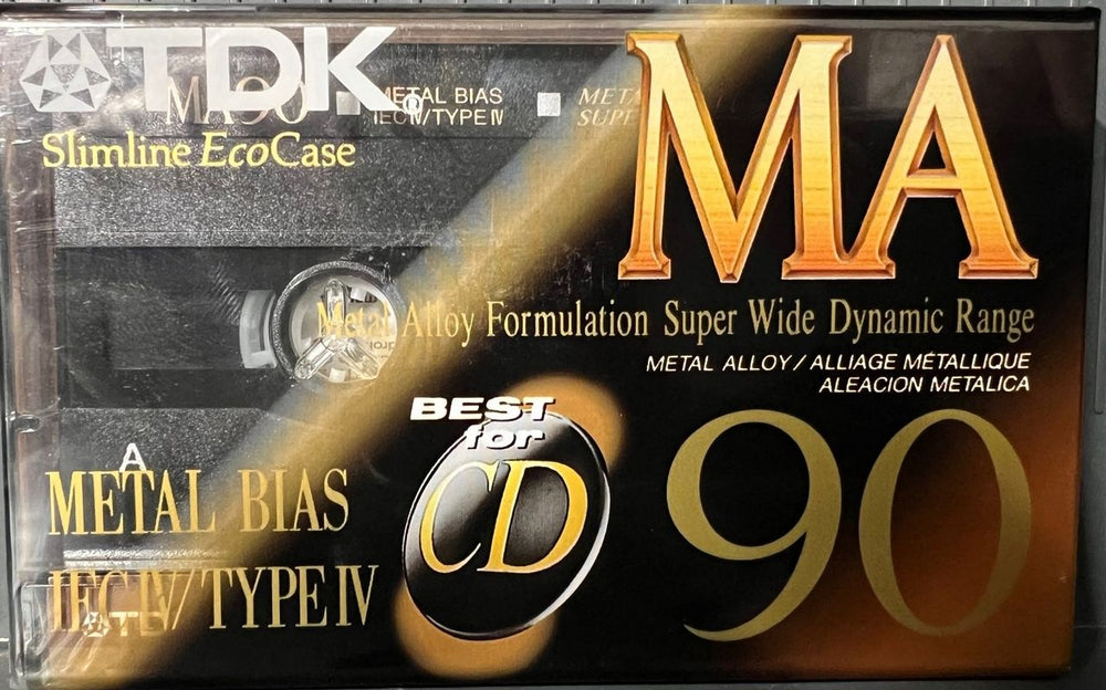 Branded Blank Audio Cassette TDK MA90 - Metal Bias IEC IV/Type IV - Sealed Japanese Blank Audio Cassette 020356202507