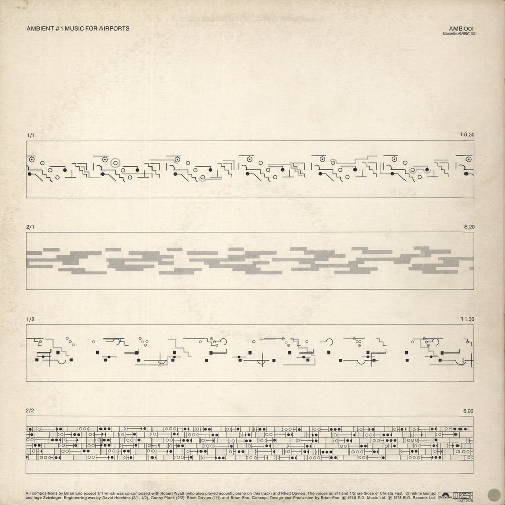 Brian Eno Ambient #1 Music For Airports UK vinyl LP album (LP record)