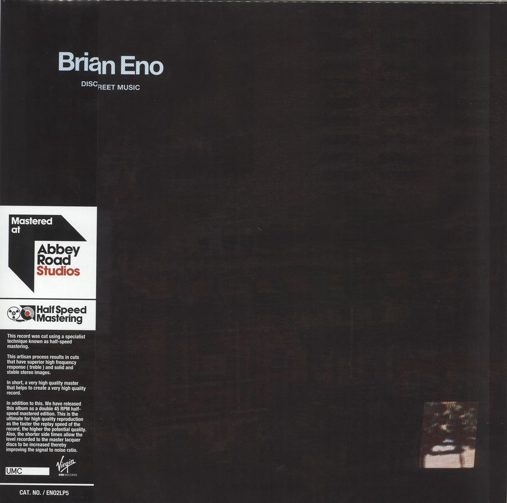 Brian Eno Discreet Music - 180gram Vinyl + Half Speed UK 2-LP vinyl record set (Double LP Album) ENO2LP5