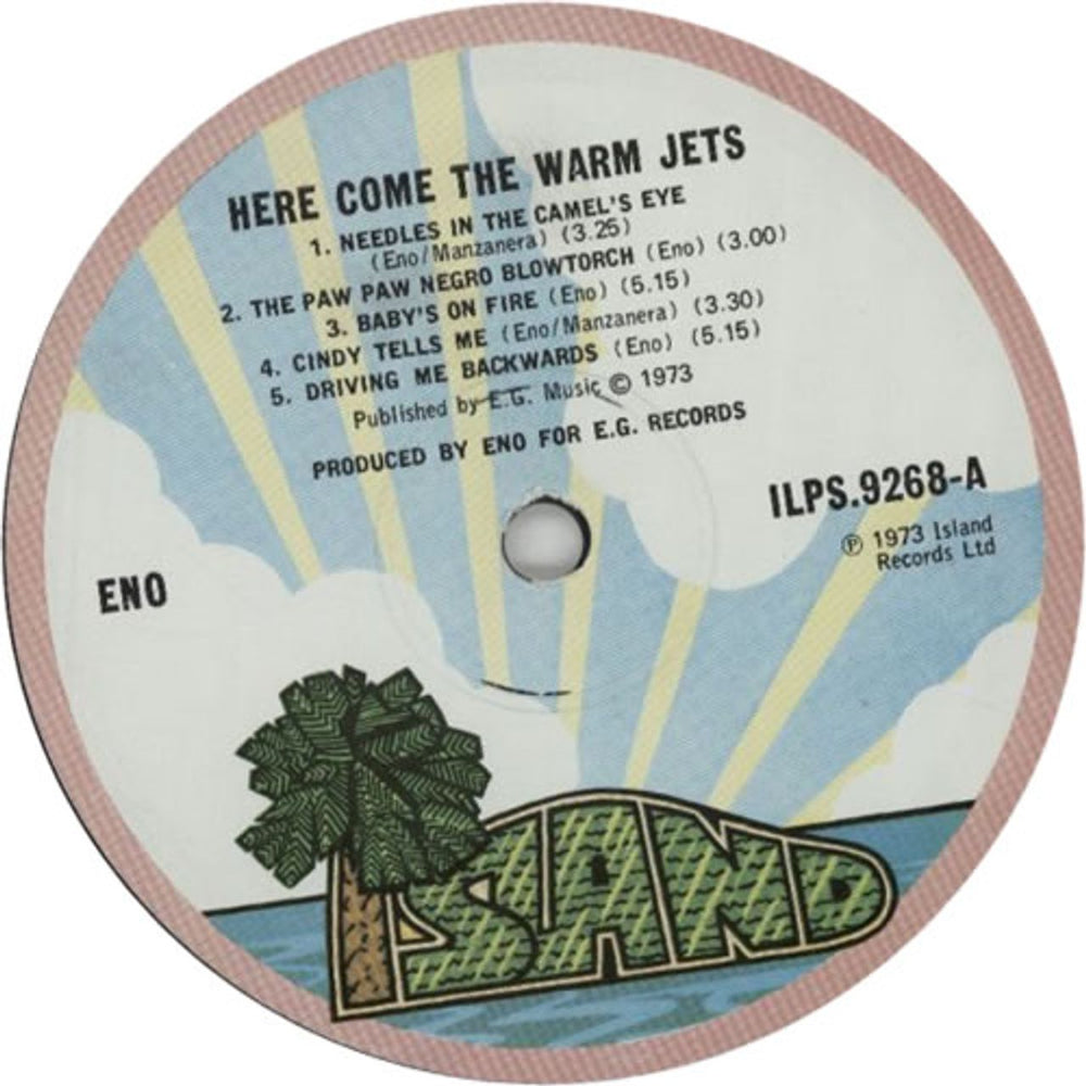 Brian Eno Here Come The Warm Jets - 1st UK vinyl LP album (LP record) ENOLPHE281192