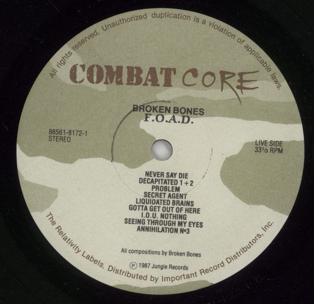 Broken Bones F.O.A.D. US vinyl LP album (LP record) E66LPFO869770