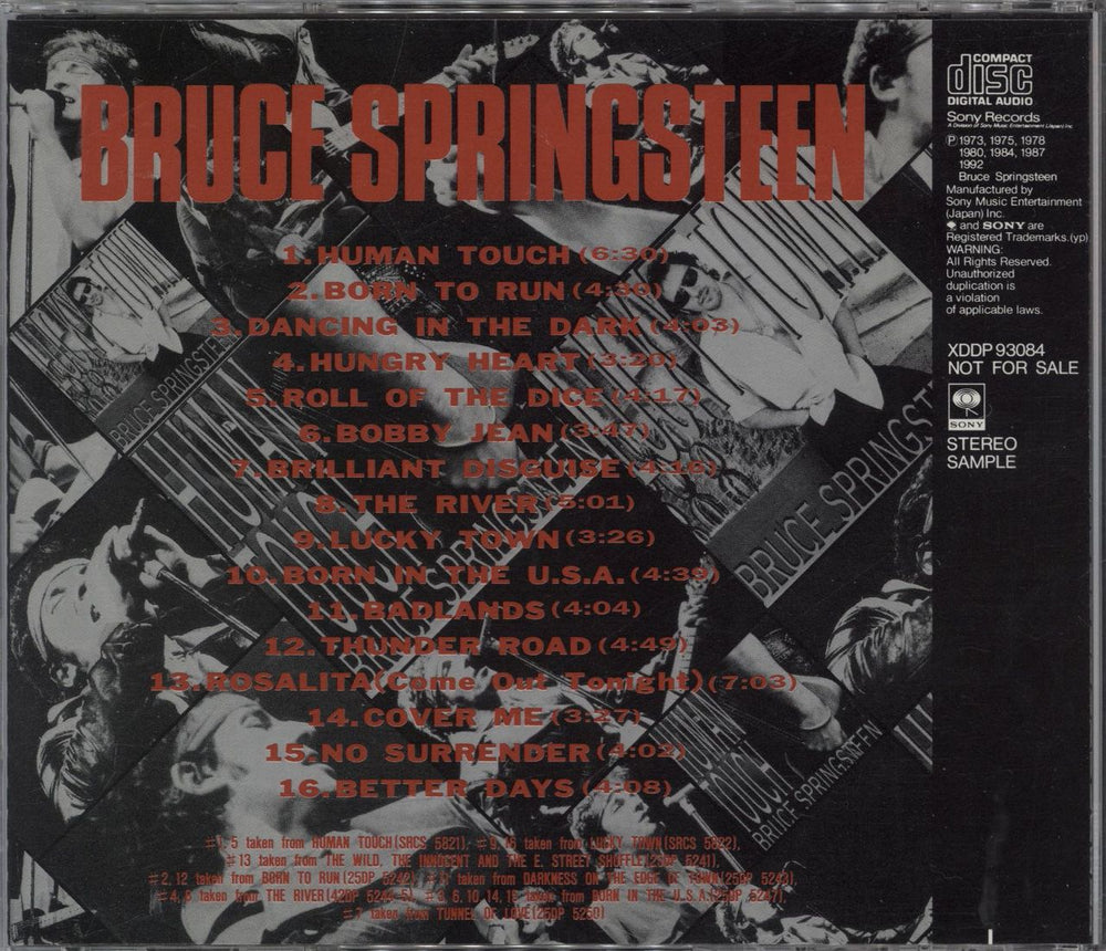 Bruce Springsteen 1992 Sampler Japanese Promo CD album (CDLP)