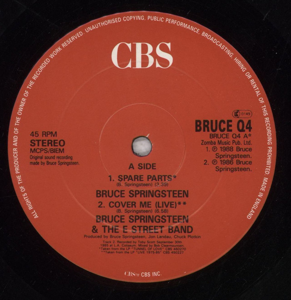 Bruce Springsteen Spare Parts UK 12" vinyl single (12 inch record / Maxi-single) SPR12SP847438