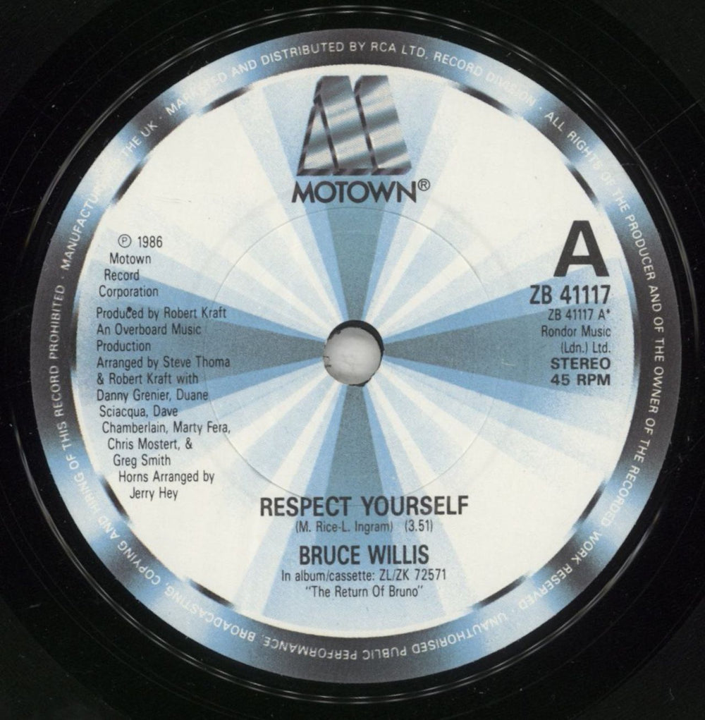 Bruce Willis Respect Yourself UK 7" vinyl single (7 inch record / 45) BSW07RE521209