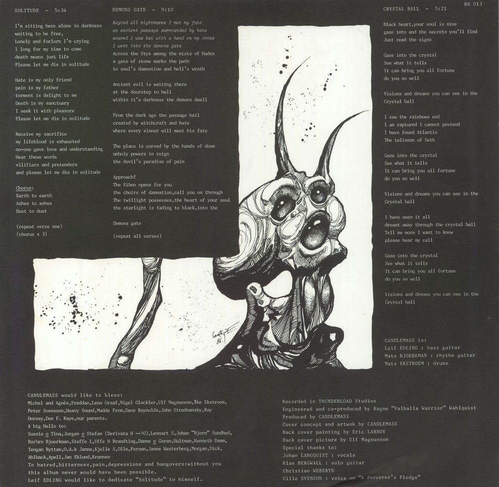 Candlemass Epicus Doomicus Metallicus French vinyl LP album (LP record)