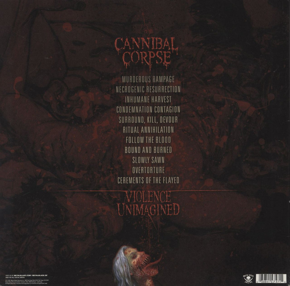 Cannibal Corpse Violence Unimagined - 180gm - Fully Autographed UK vinyl LP album (LP record)