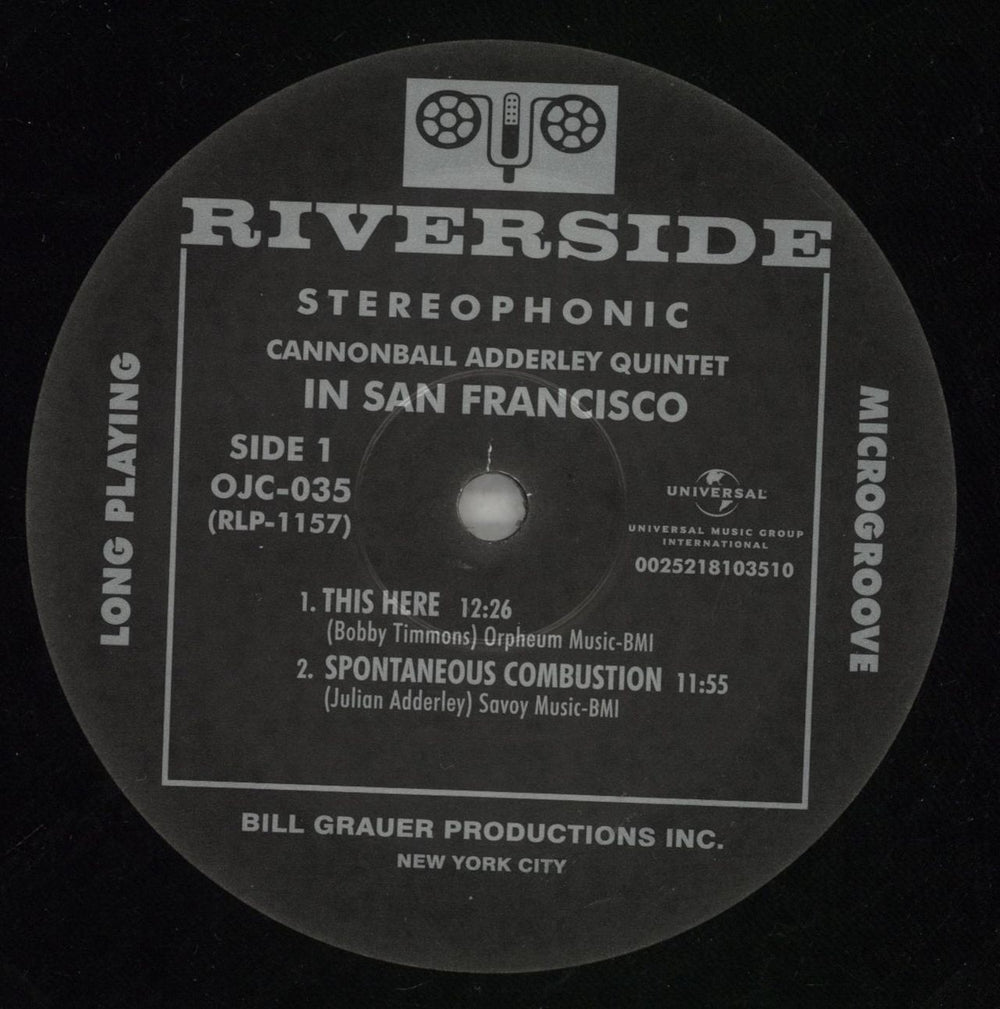 Cannonball Adderley In San Francisco - 180gm Vinyl US vinyl LP album (LP record) ERLLPIN868783