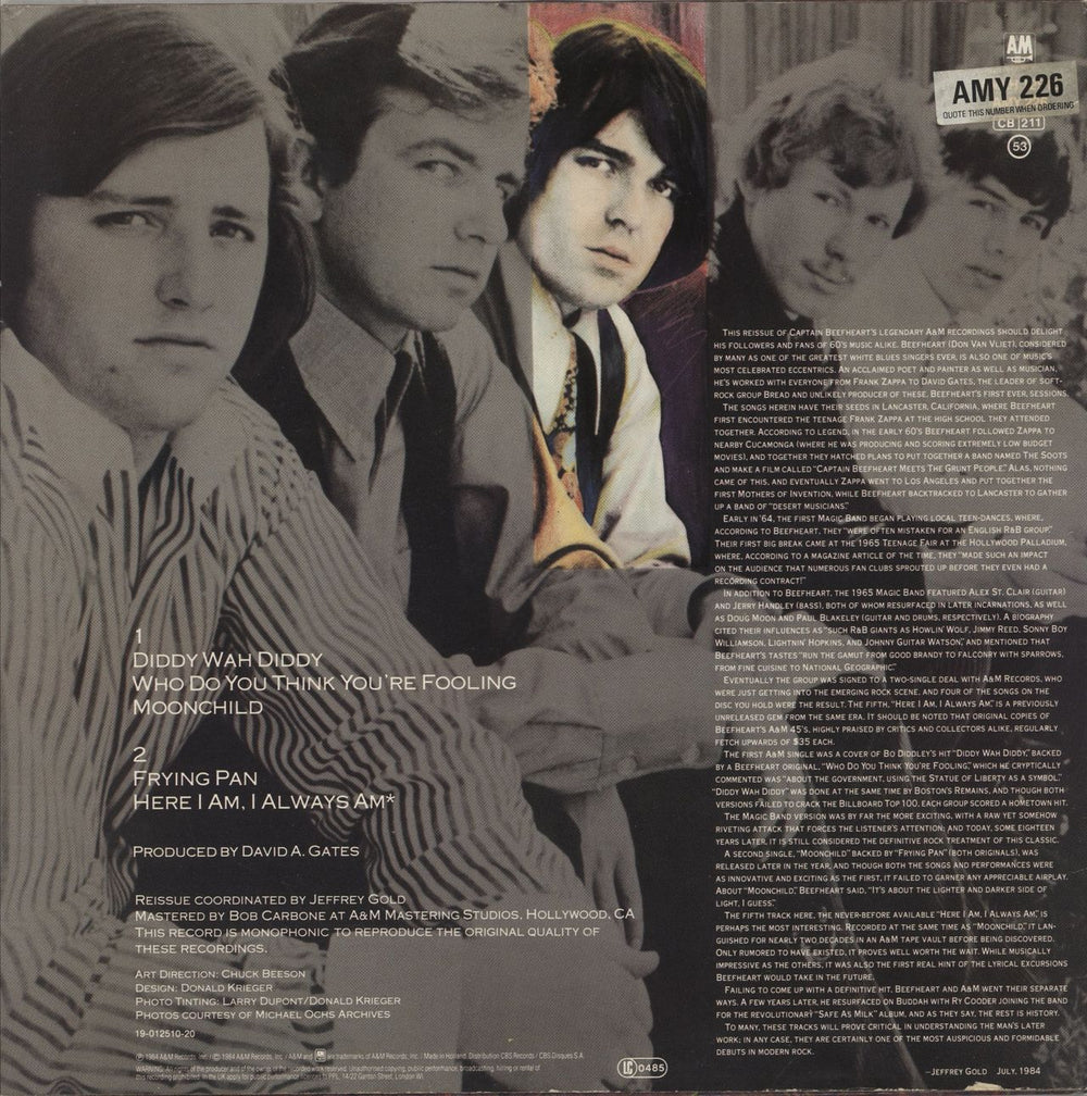 Captain Beefheart & Magic Band The Legendary A&M Sessions UK 12" vinyl single (12 inch record / Maxi-single)