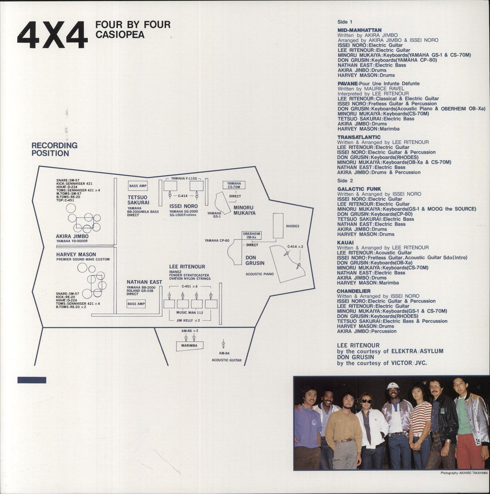 Casiopea 4 X 4 (Four By Four) Japanese vinyl LP album (LP record)