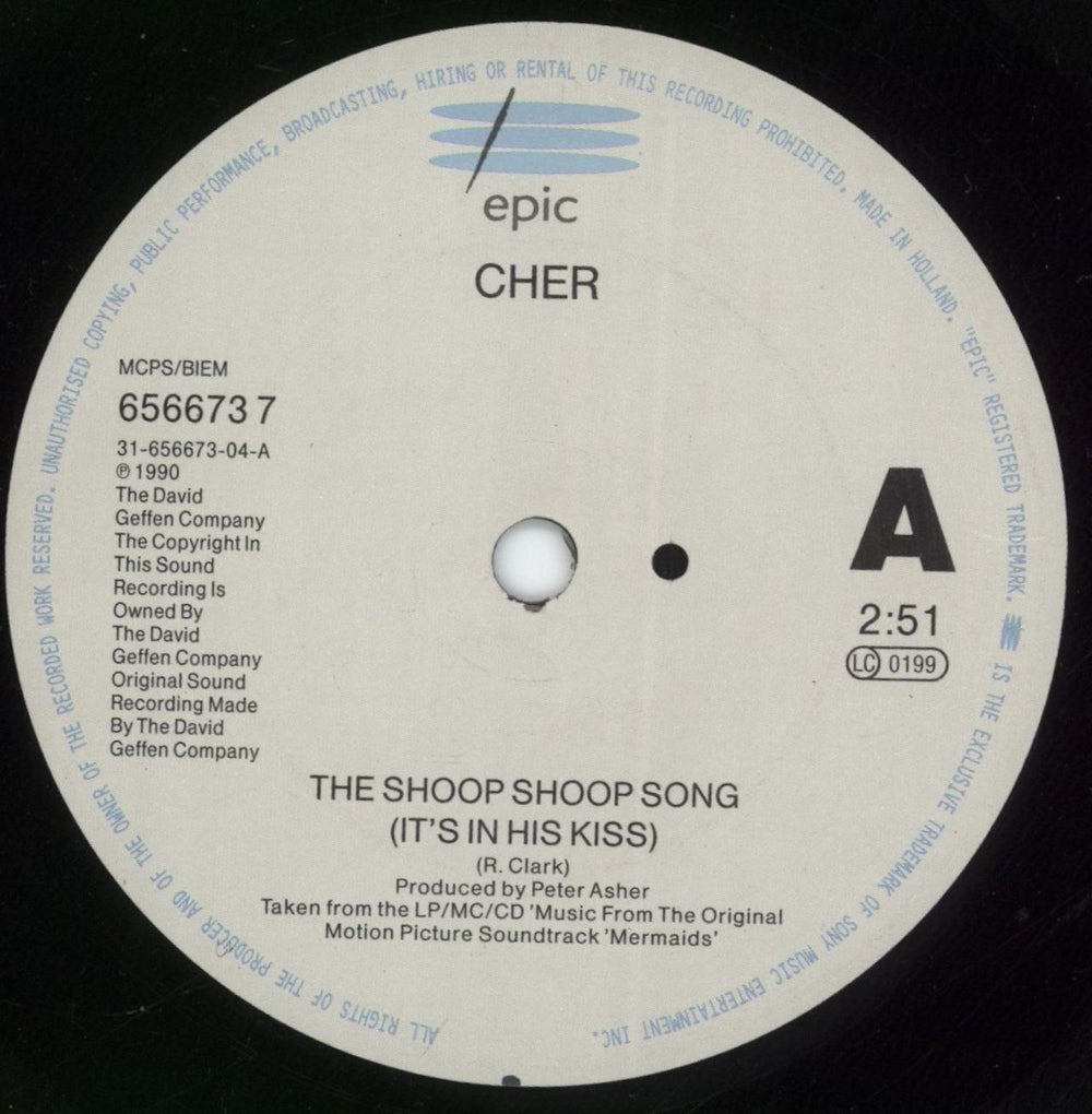 Cher The Shoop Shoop Song (It's In His Kiss) Dutch 7" vinyl single (7 inch record / 45) CHE07TH640078