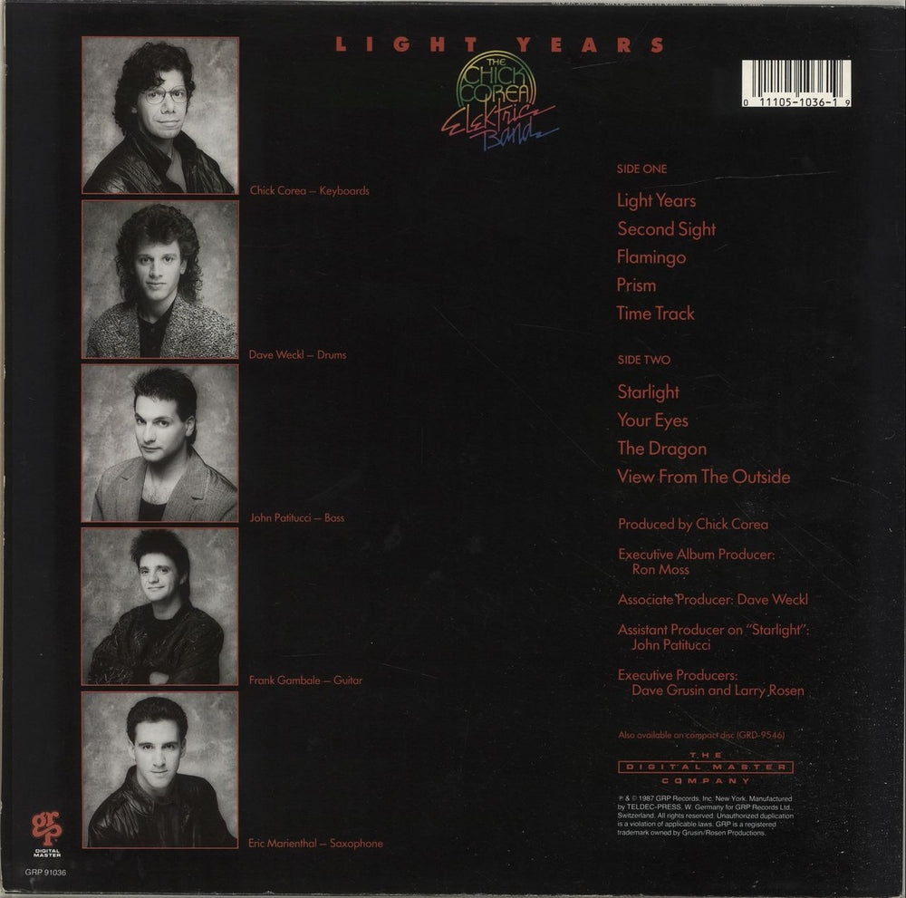 Chick Corea Light Years Swiss vinyl LP album (LP record)