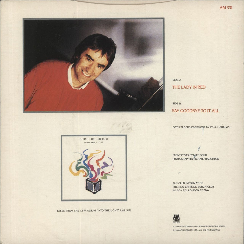 Chris De Burgh The Lady In Red UK 7" vinyl single (7 inch record / 45)