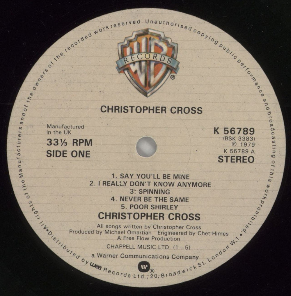 Christopher Cross Christopher Cross - Grammy sticker UK vinyl LP album (LP record) CRCLPCH645384