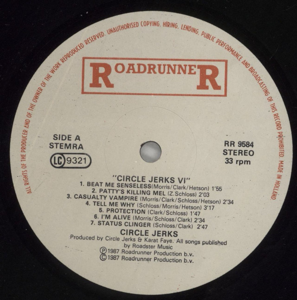 Circle Jerks VI Dutch vinyl LP album (LP record) CIRLPVI590370