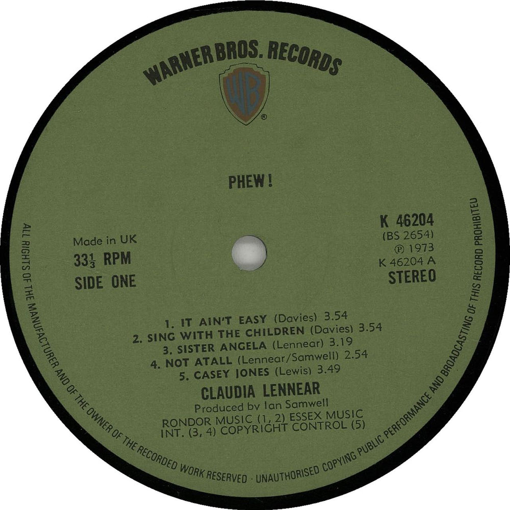 Claudia Lennear Phew! UK vinyl LP album (LP record)