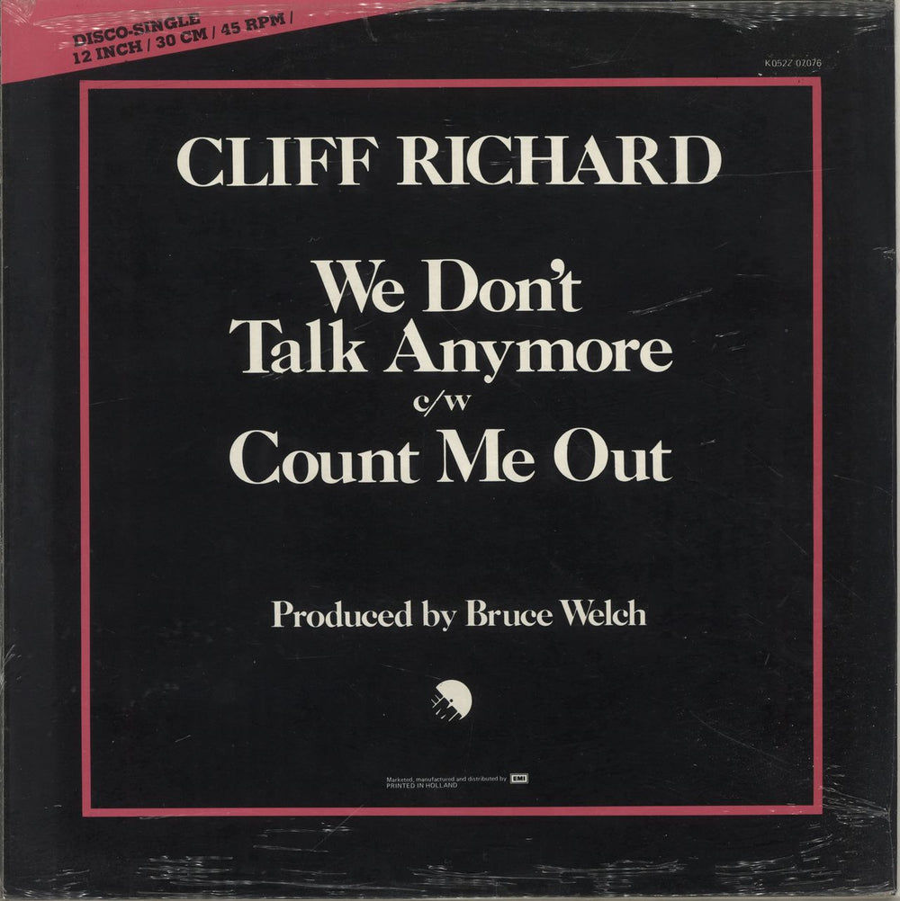 Cliff Richard We Don't Talk Anymore Dutch 12" vinyl single (12 inch record / Maxi-single)