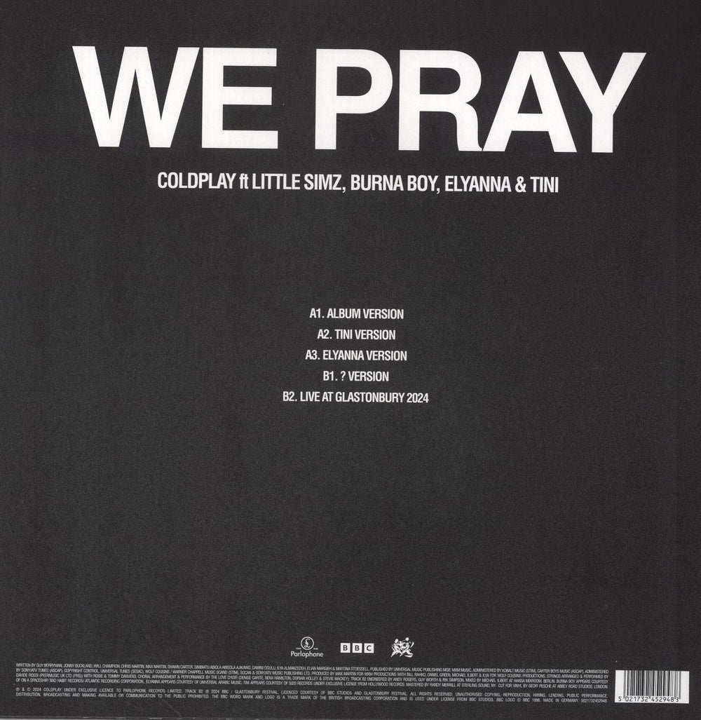 Coldplay We Pray UK 12" vinyl single (12 inch record / Maxi-single) 5021732452948