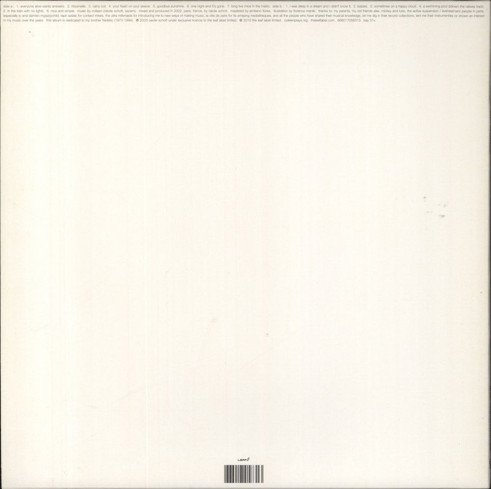 Colleen Everyone Alive Wants Answers - White with Black Marble Vinyl UK vinyl LP album (LP record) 666017058313