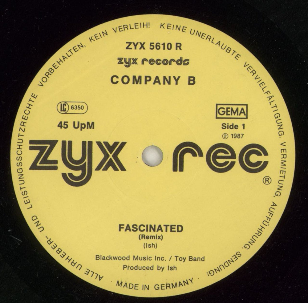Company B Fascinated (Remix) German 12" vinyl single (12 inch record / Maxi-single) C2Q12FA869437