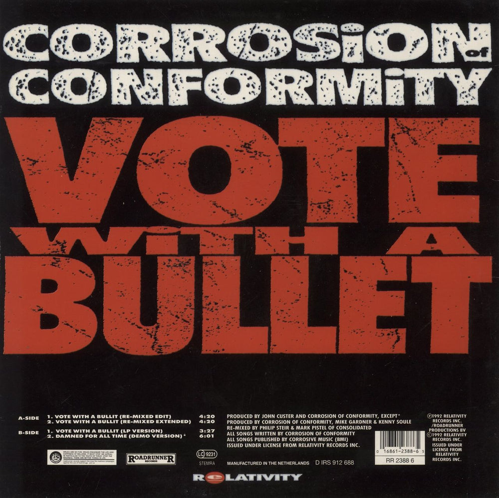 Corrosion Of Conformity Vote With A Bullet - Consolidated Remix Version Dutch 12" vinyl single (12 inch record / Maxi-single) 016861238865