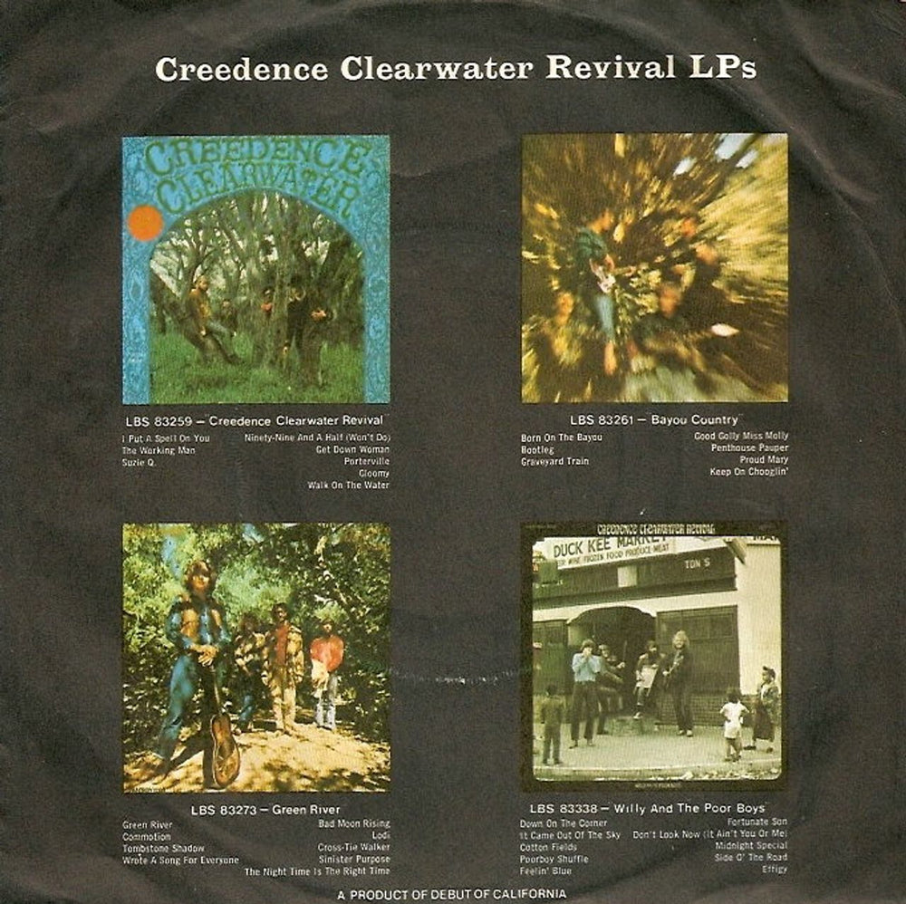 Creedence Clearwater Revival Up Around The Bend - 1st - 3 Prong + P/s UK 7" vinyl single (7 inch record / 45)