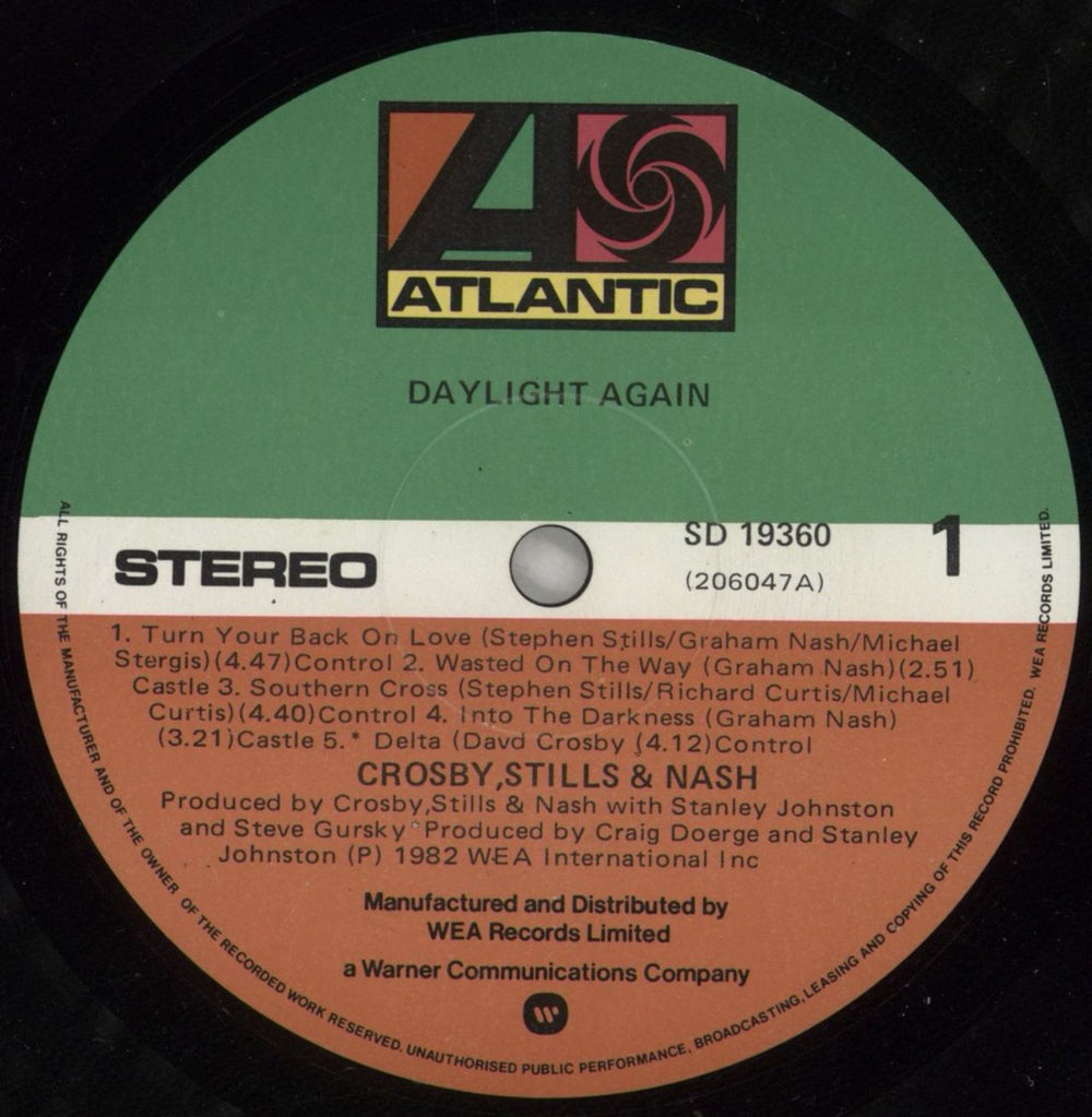 Crosby, Stills & Nash Daylight Again New Zealand vinyl LP album (LP record) NOYLPDA879131