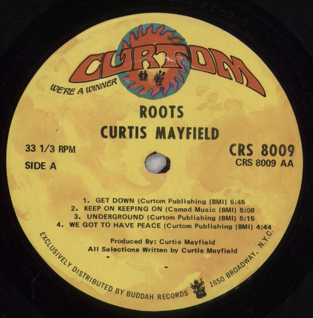 Curtis Mayfield Roots US vinyl LP album (LP record) CMALPRO837761