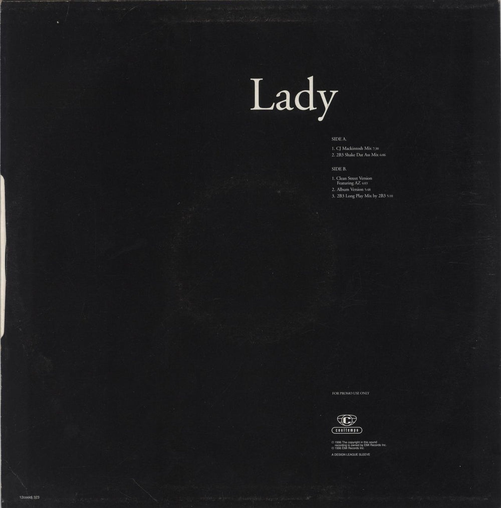 D'Angelo Lady UK Promo 12" vinyl single (12 inch record / Maxi-single)