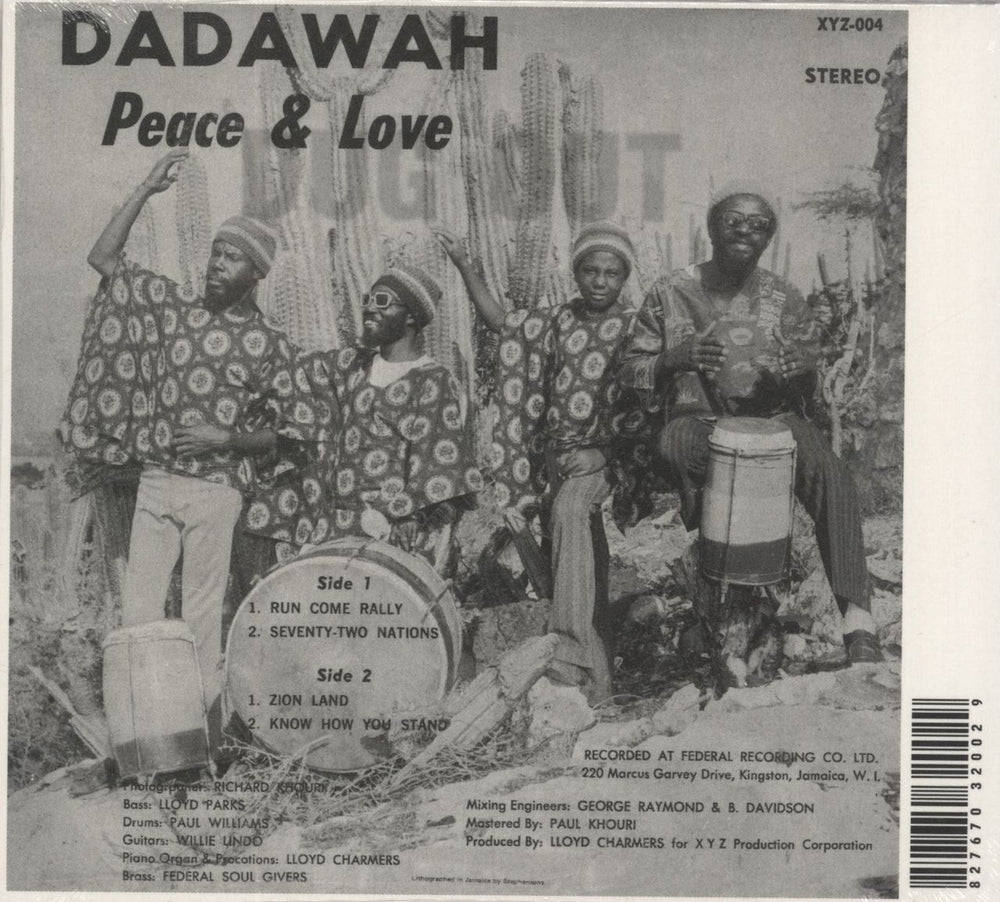 Dadawah Peace And Love (Wadadasow) UK CD album (CDLP) 827670320029