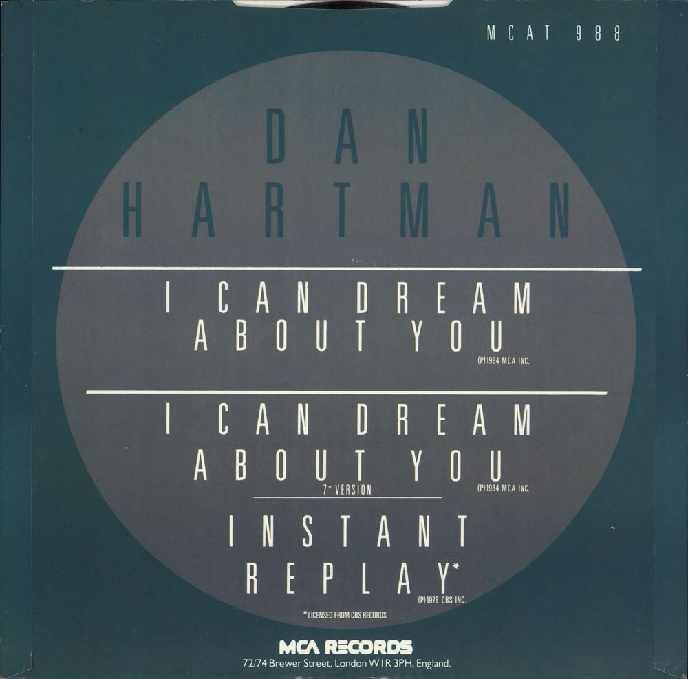 Dan Hartman I Can Dream About You UK 12