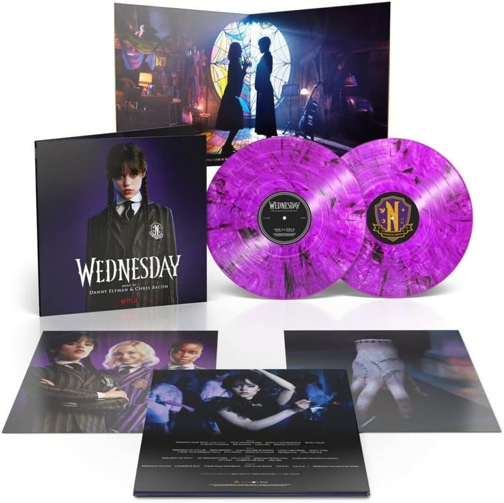 Danny Elfman Wednesday OST - Purple Goth Vinyl - Sealed US 2-LP vinyl record set (Double LP Album) LKS36326