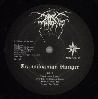 Darkthrone Transilvanian Hunger UK vinyl LP album (LP record) H4RLPTR881838