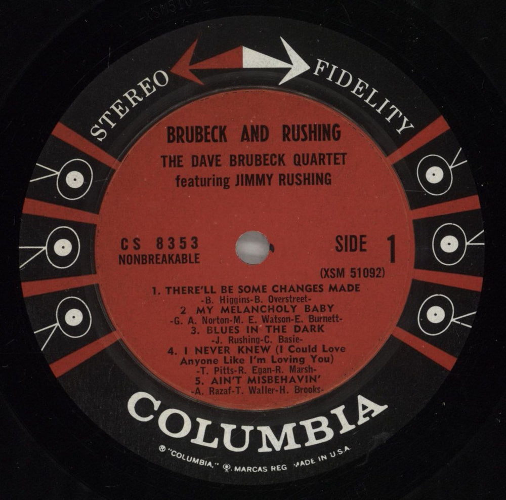 Dave Brubeck Brubeck & Rushing US vinyl LP album (LP record) DBRLPBR879392